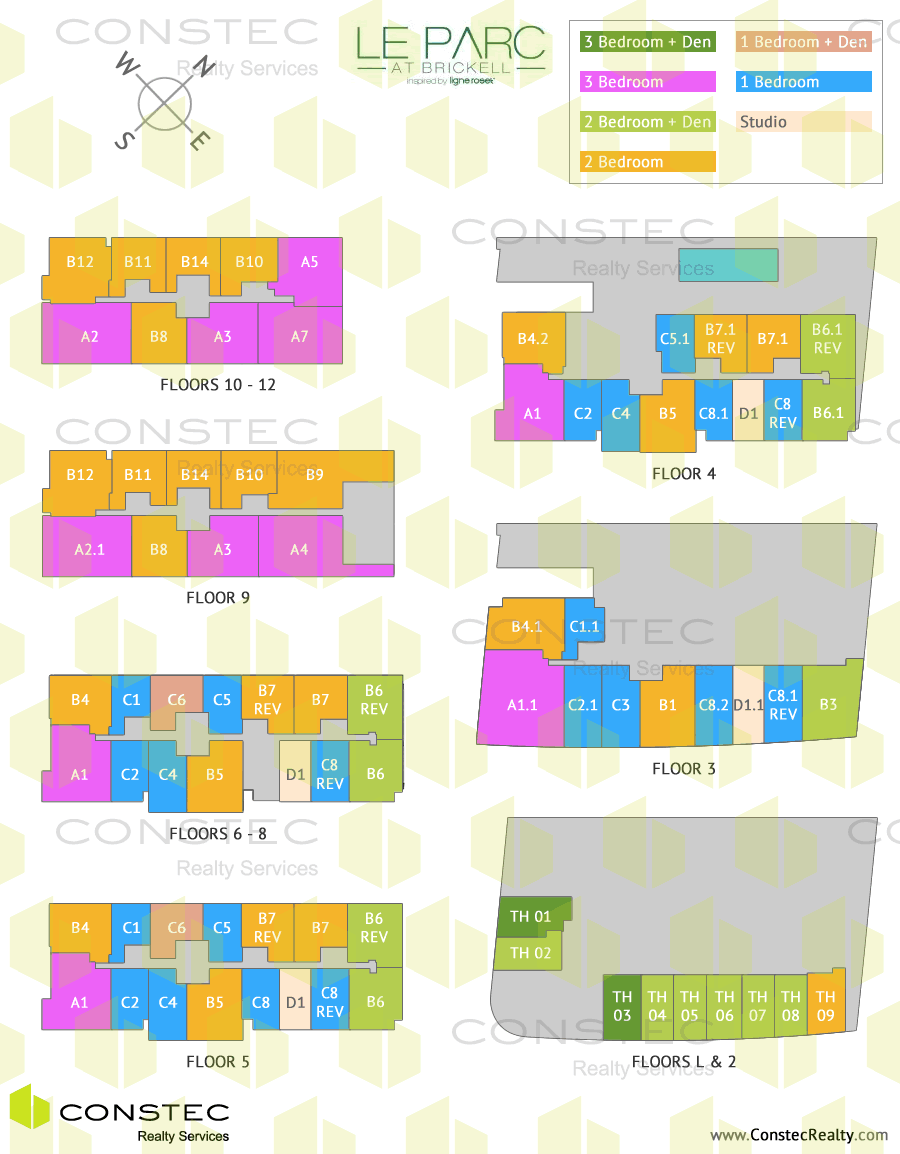 Le Parc at Brickell Site/Key Plan